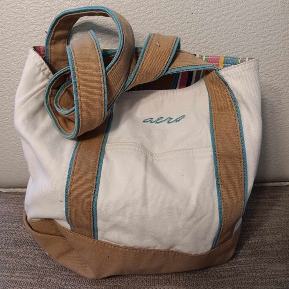 Sac Bandoulière Aeropostale Motif Floral - Grand Cabas En Coton Multi-color